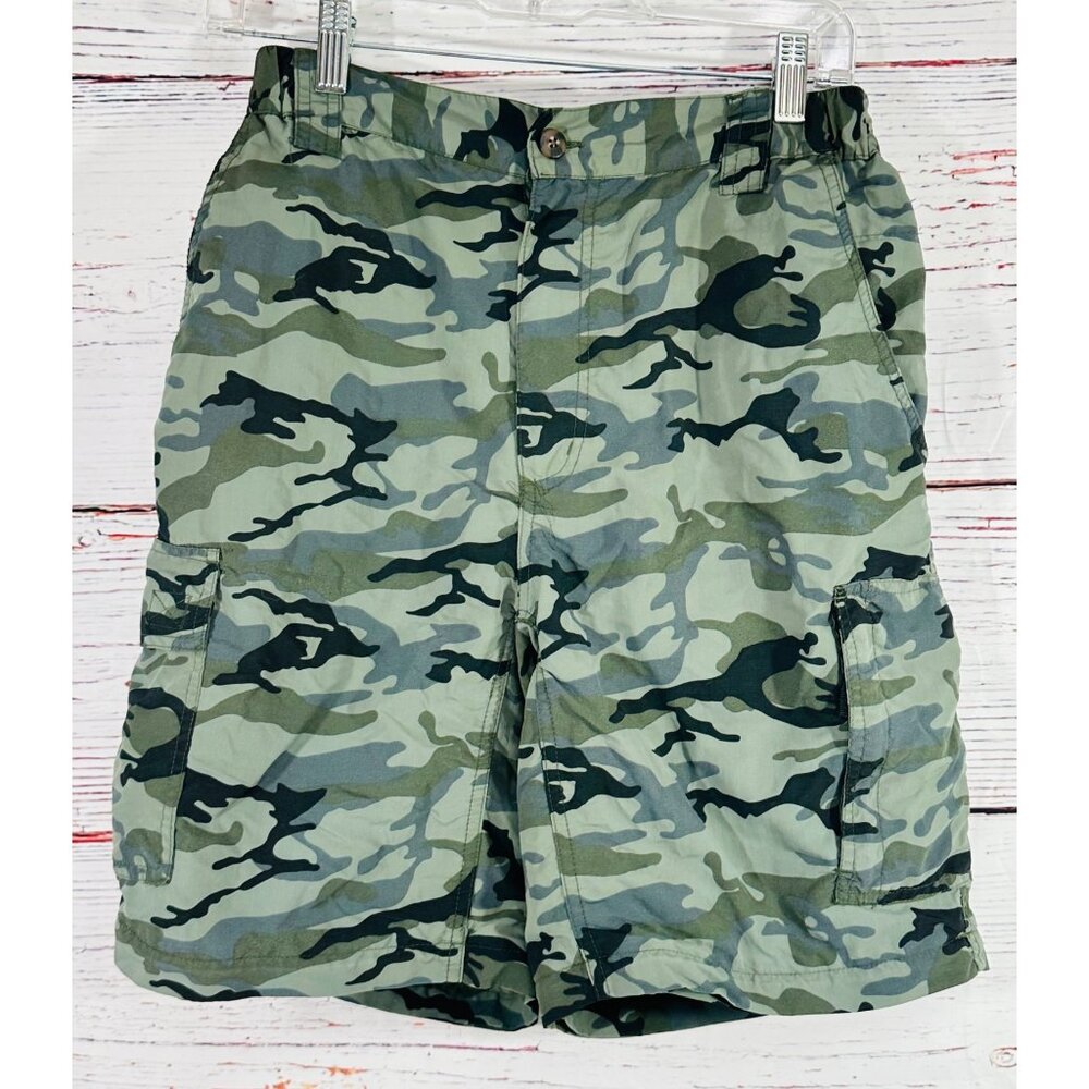 Camo Camouflage Cargo Shorts Mens M Canyon Creek Nylon